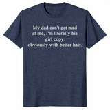 Girl Dad Humor Shirt in heather navy
