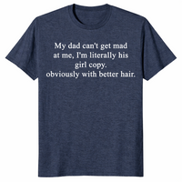 Girl Dad Humor Shirt in heather navy