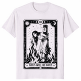 Girls will be girls witch shirt in ice grey