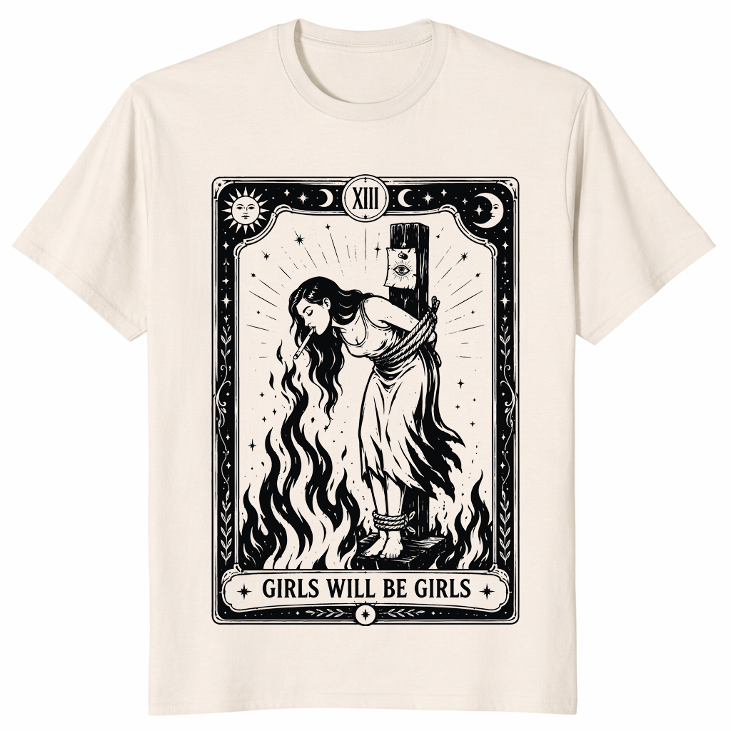 Girls will be girls witch shirt in natural