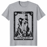 Girls will be girls witch shirt in sport grey