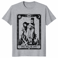 Girls will be girls witch shirt in sport grey