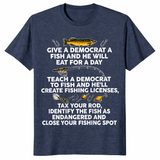 Give A Democrat A Fish shirt heather navy