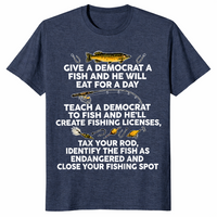 Give A Democrat A Fish shirt heather navy