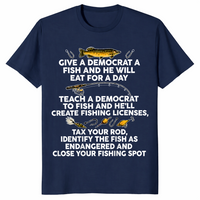 Give A Democrat A Fish shirt in navy