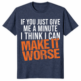 Give Me A Minute shirt Heather Navy front