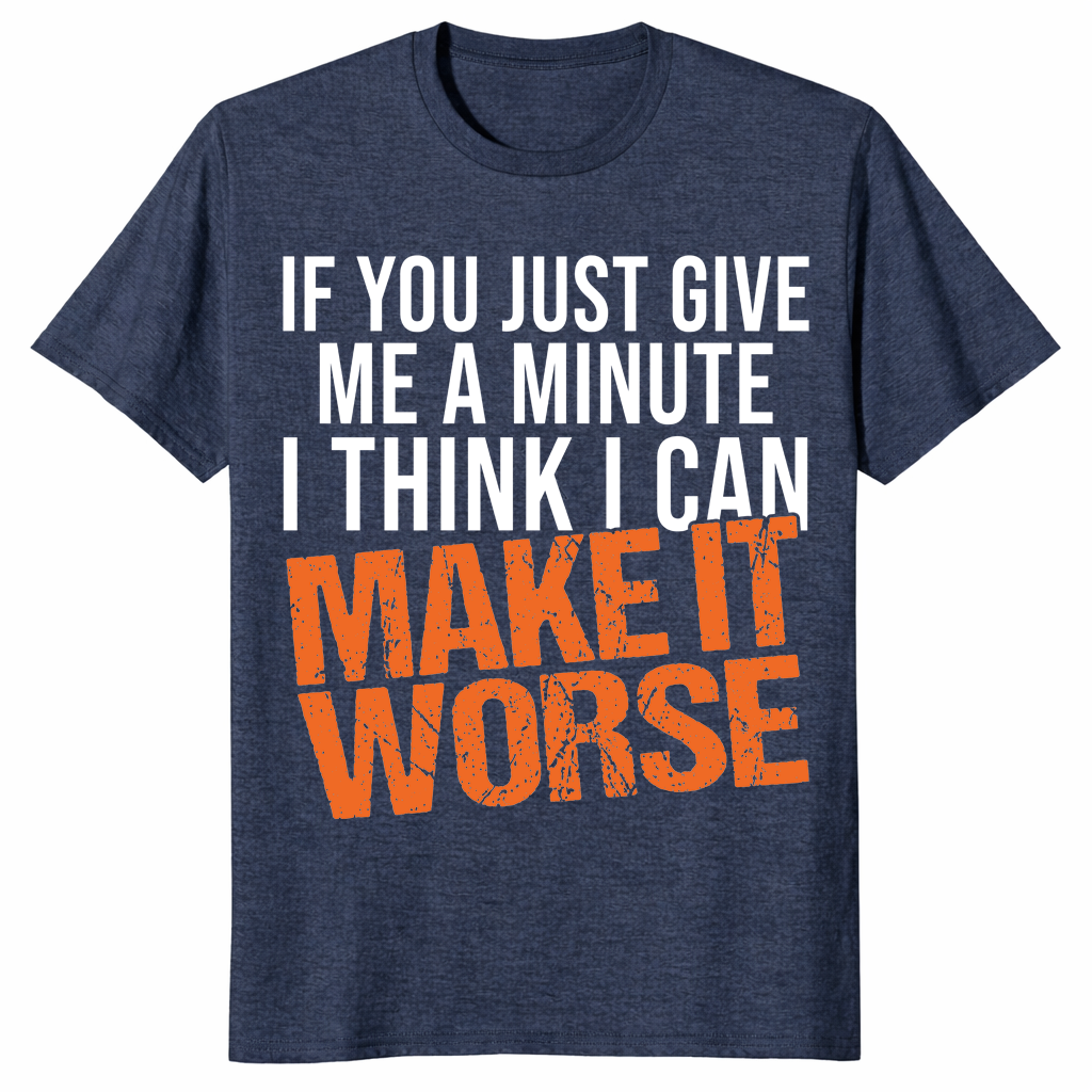 Give Me A Minute shirt Heather Navy front