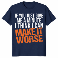 Give Me A Minute shirt Navy front