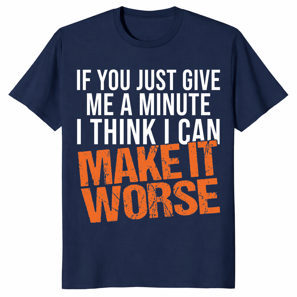 Give Me A Minute shirt Navy front
