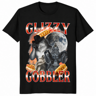 Glizzy gobbler hot dog meme shirt in black