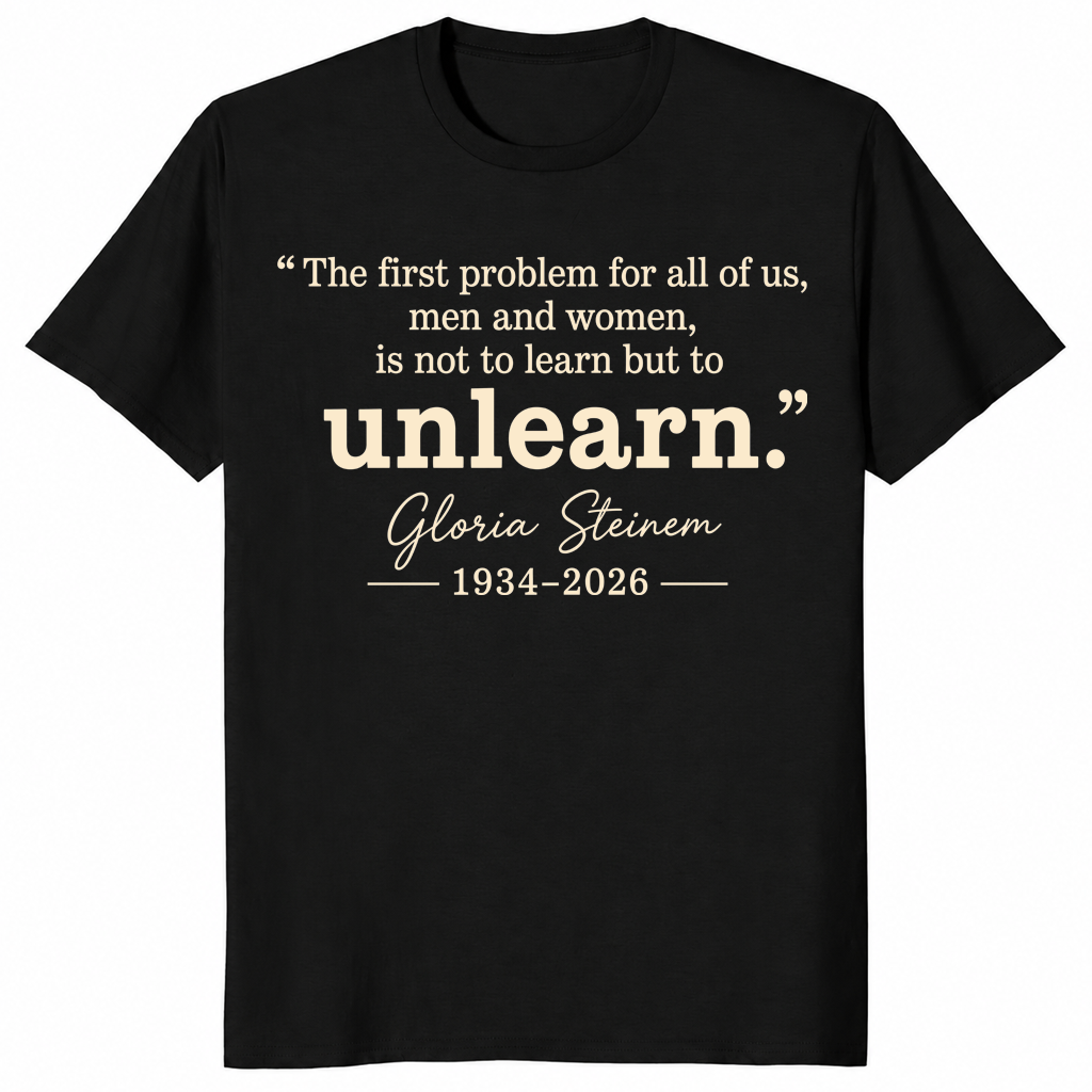 Gloria Steinem tribute shirt in black