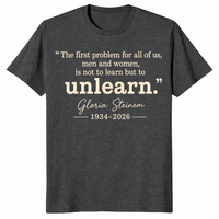 Gloria Steinem tribute shirt in dark heather grey