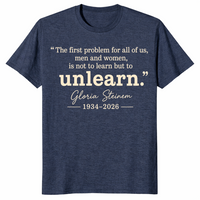 Gloria Steinem tribute shirt in heather navy