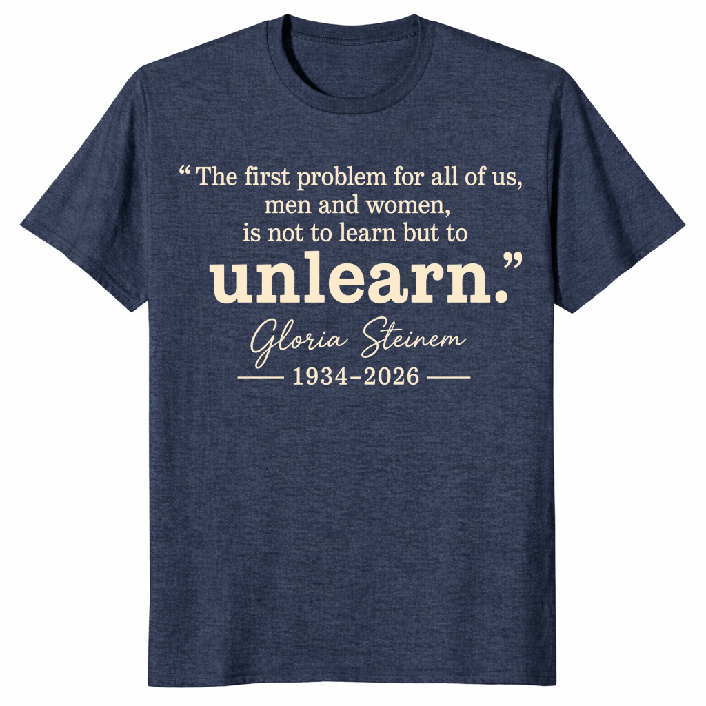 Gloria Steinem tribute shirt in heather navy