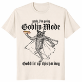 Natural goblin mode shirt with funny hot dog meme gobblin up this hot dog print