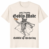 Natural goblin mode shirt with funny hot dog meme gobblin up this hot dog print