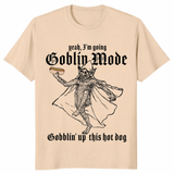 Funny goblin mode hot dog shirt in sand with gobblin up this hot dog graphic