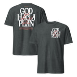 God has a plan shirt dark heather
