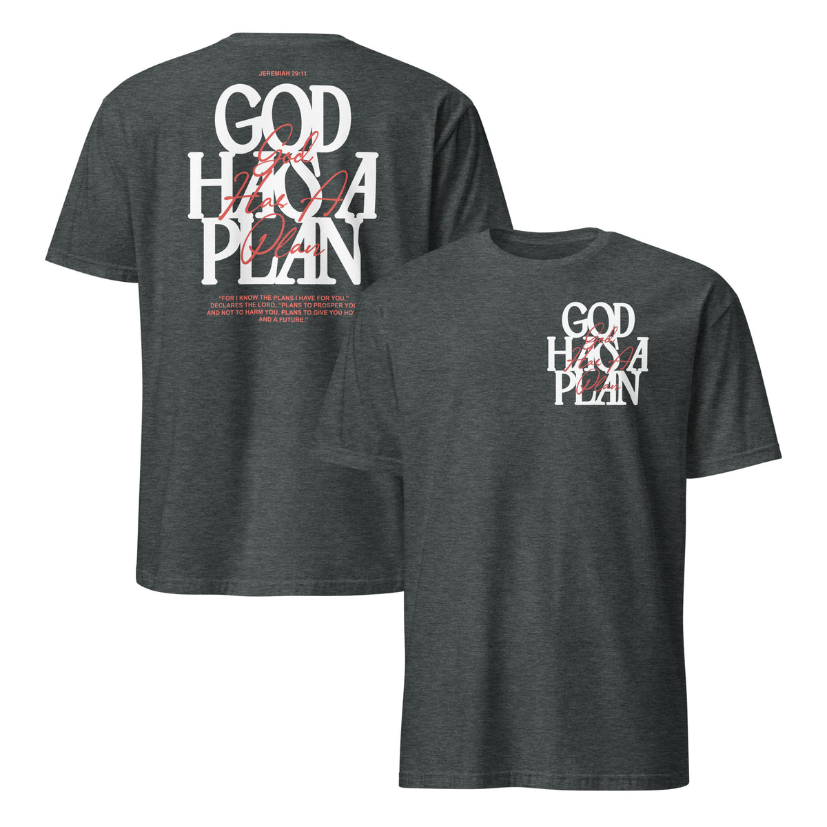 God has a plan shirt dark heather