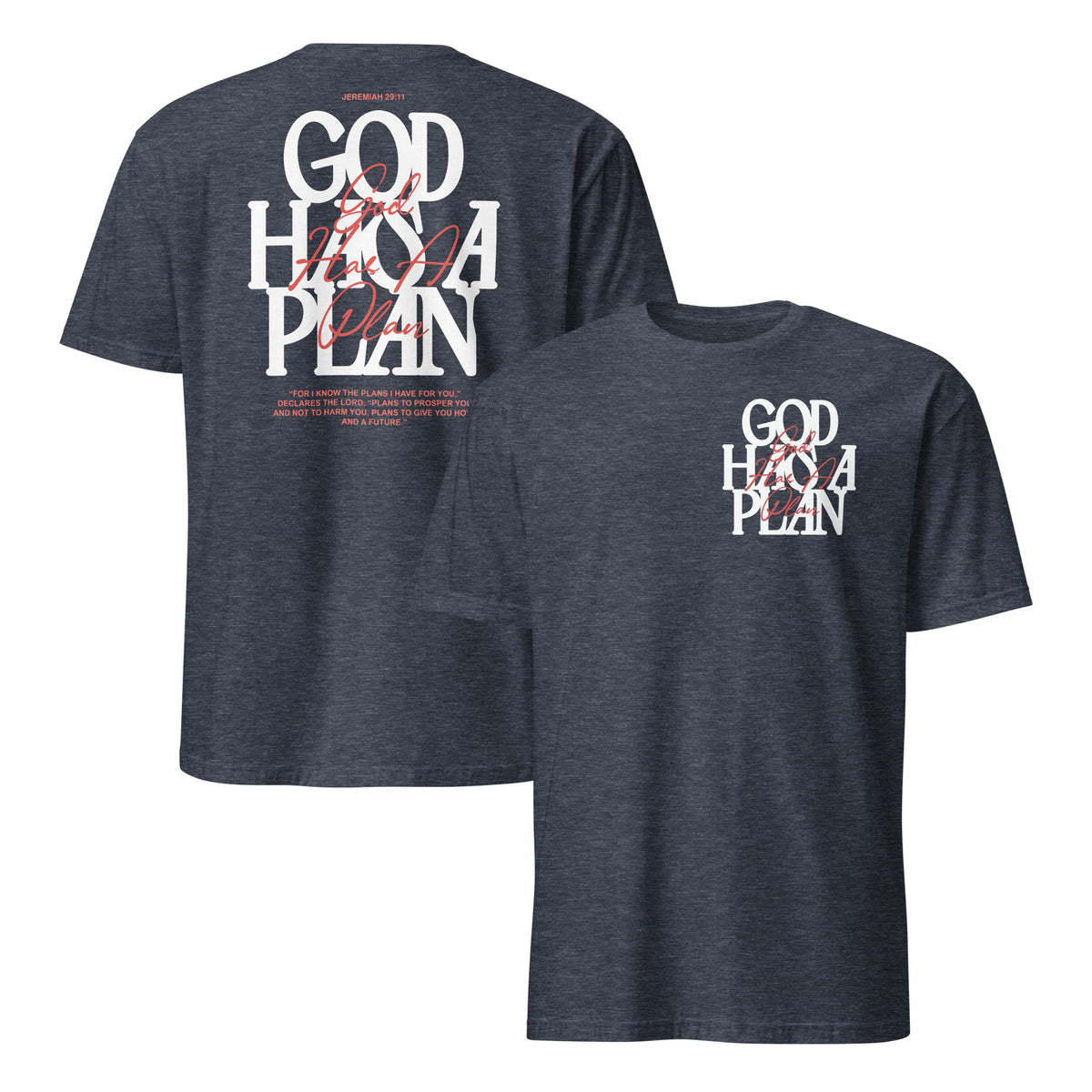 God has a plan shirt heather navy