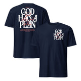 God has a plan shirt in navy