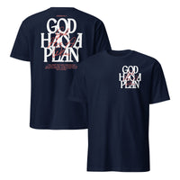 God has a plan shirt in navy
