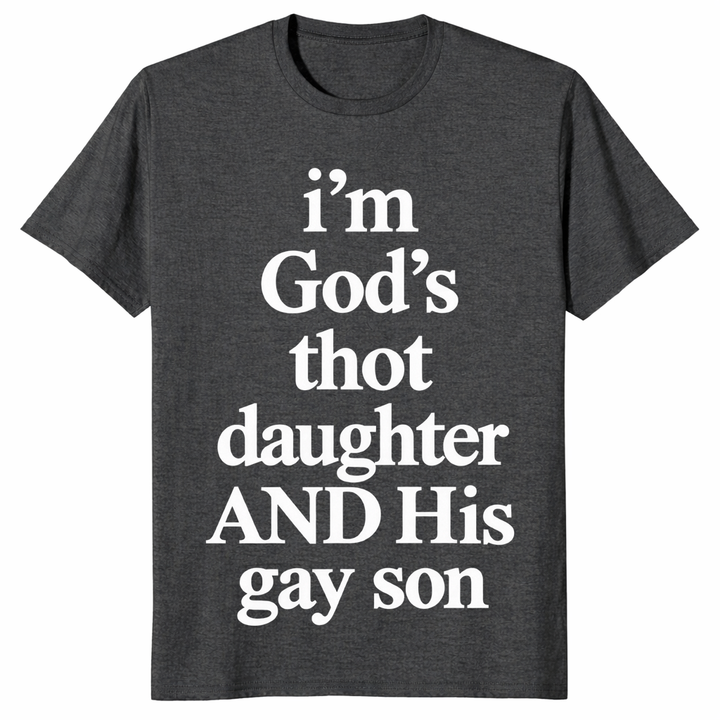 God's gay son shirt in dark heather grey