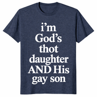 God's gay son shirt in heather navy