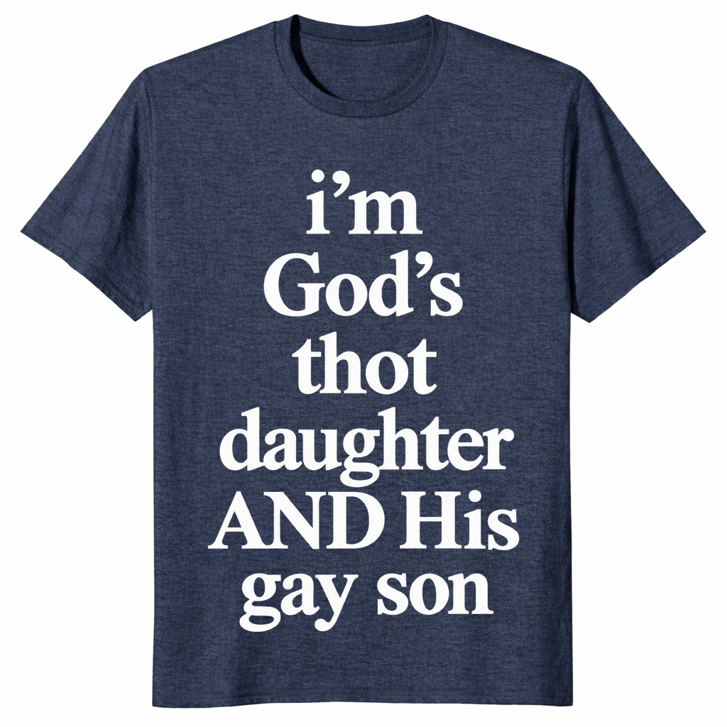 God's gay son shirt in heather navy