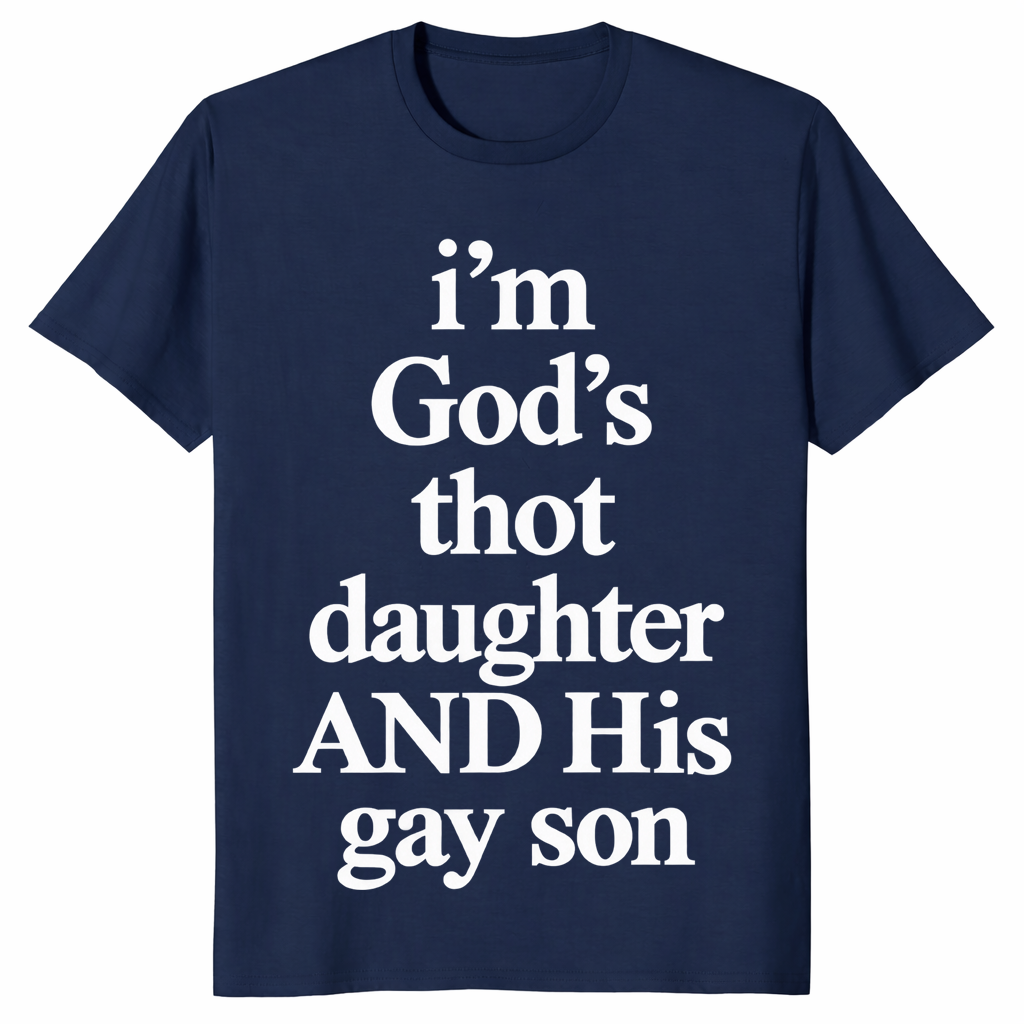 God's gay son shirt in navy