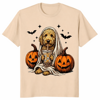 Goldendoodle Halloween Shirt in sand