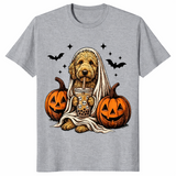 Goldendoodle Halloween Shirt in sport grey