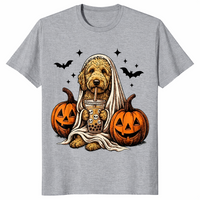 Goldendoodle Halloween Shirt in sport grey