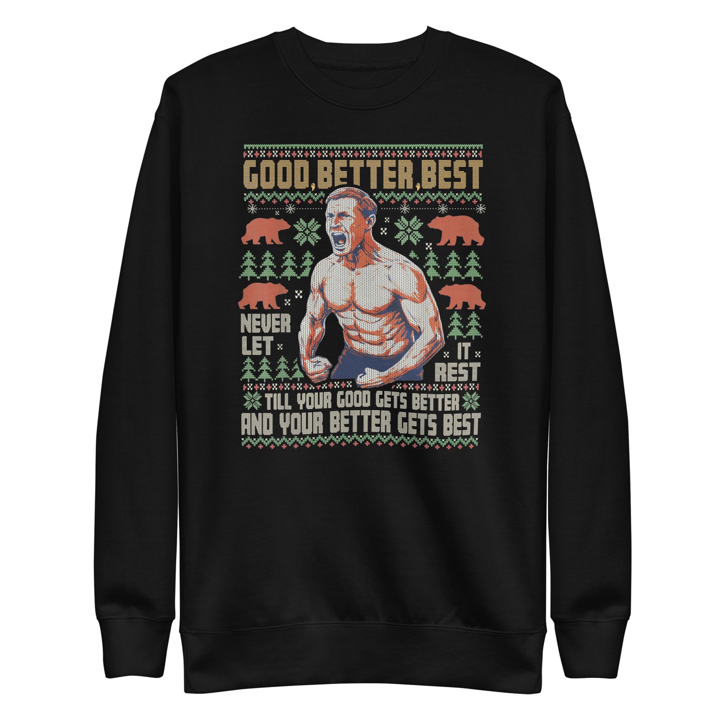 Good Better Best Xmas Ben Johnson Sweatshirt in black by Cuccico