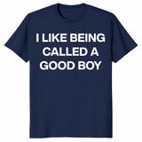 Unisex good boy shirt styled as a casual funny statement t-shirt
