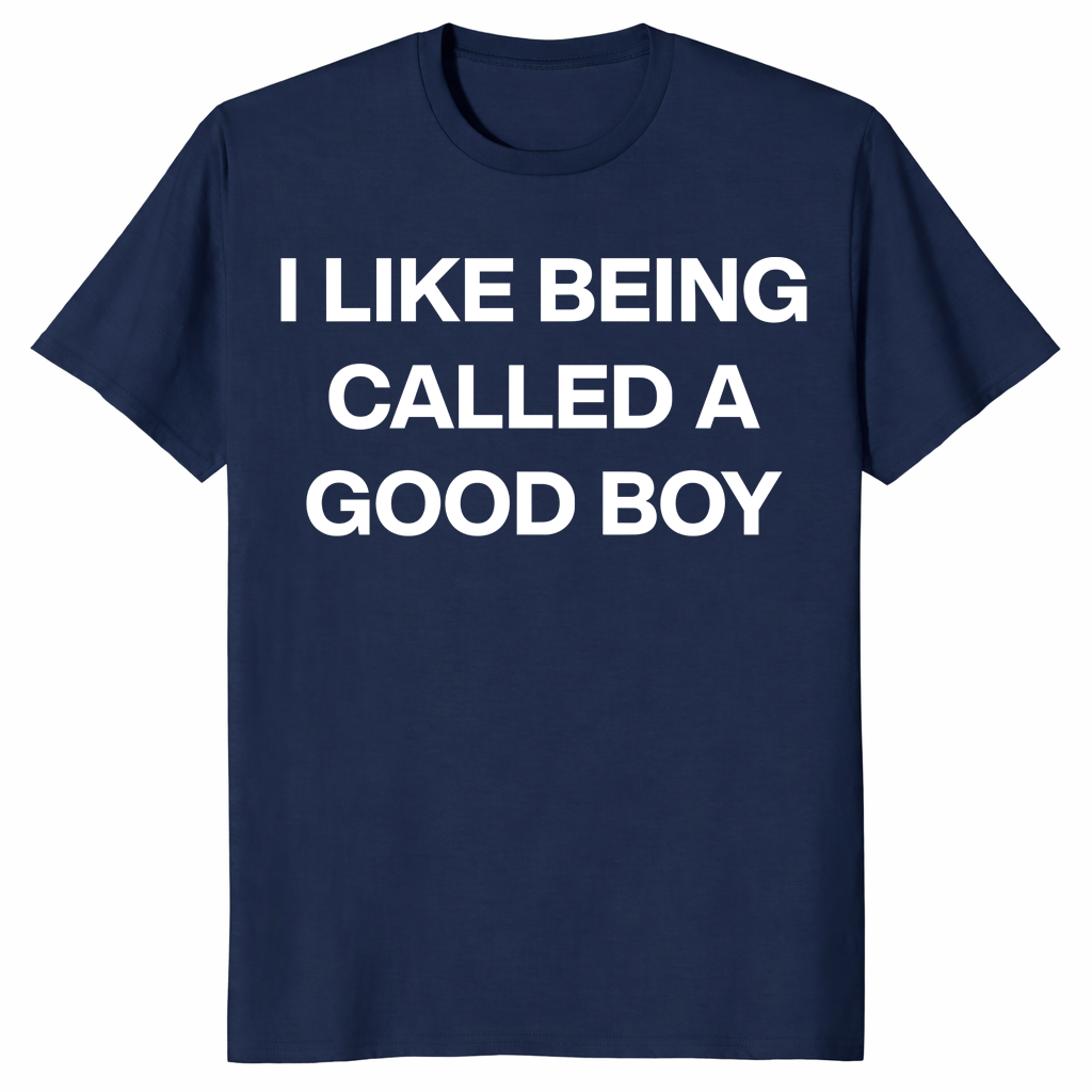 Unisex good boy shirt styled as a casual funny statement t-shirt