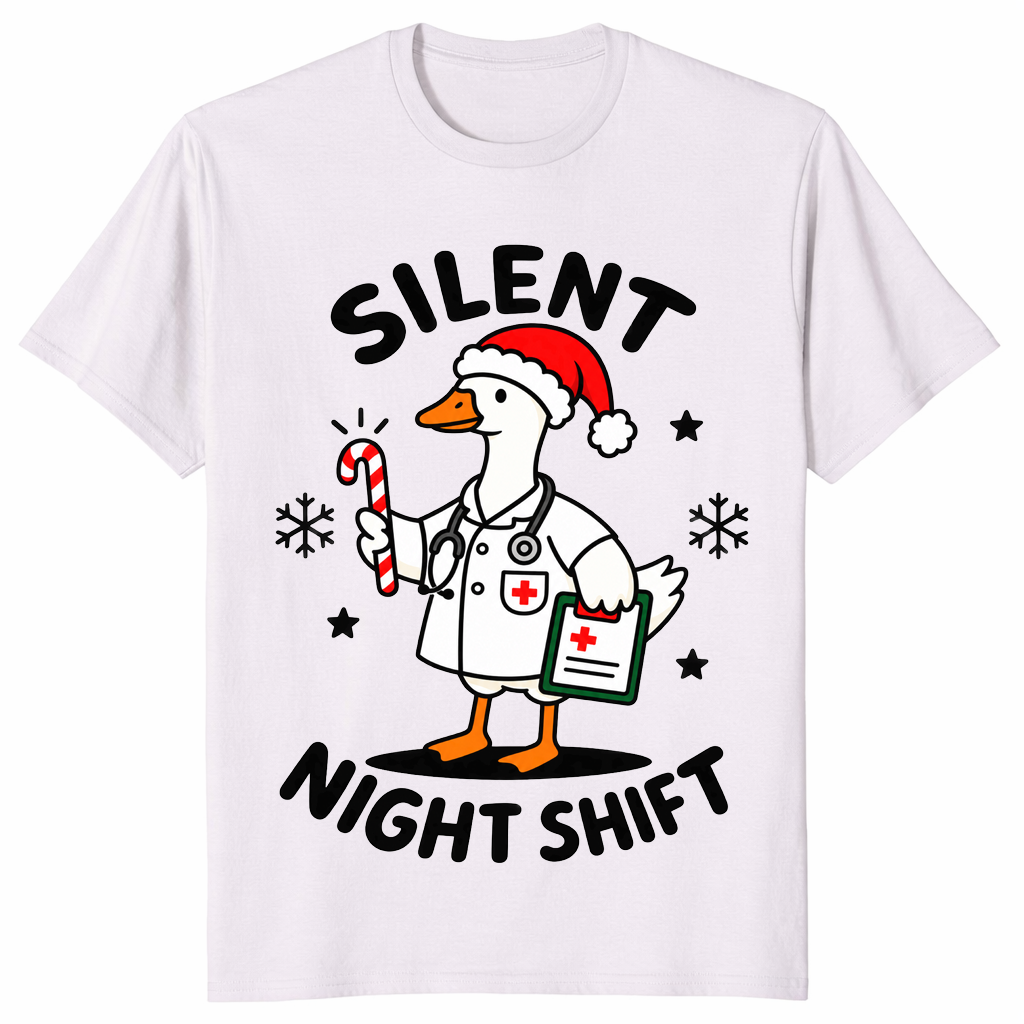 Goose Nurse Christmas Shirt in ice grey