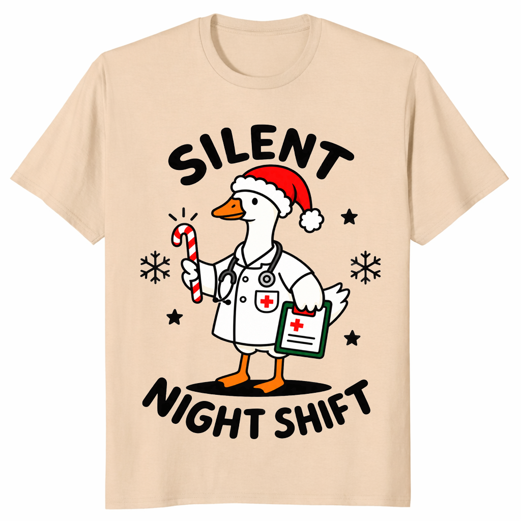 Goose Nurse Christmas Shirt in sand