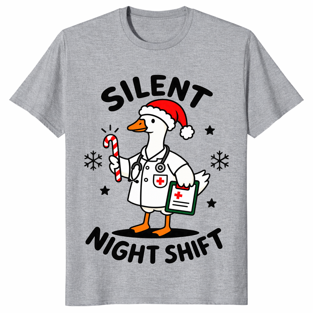 Goose Nurse Christmas Shirt in sport grey