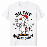 Goose Nurse Christmas Shirt in white