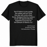Gorsuch VOS Selections V Trump 2026 SCOTUS Ruling T-Shirt | Cuccico