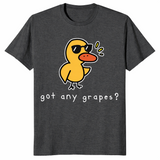 Got Any Grapes funny duck meme t-shirt in dark heather grey