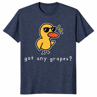 Got Any Grapes funny duck meme t-shirt in heather navy