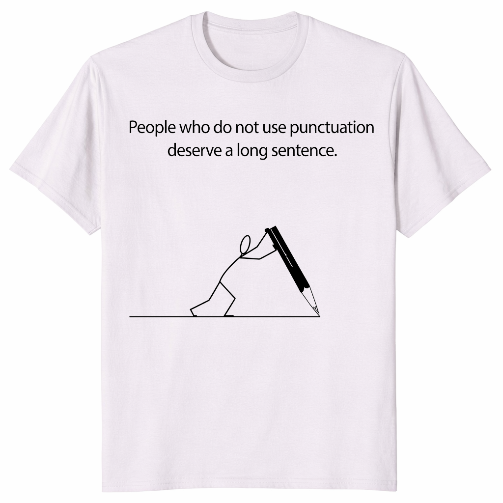 Grammar Pun shirt ice grey