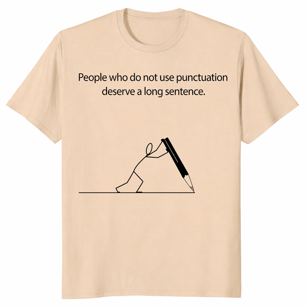 Grammar Pun shirt in sand