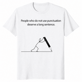 Grammar Pun shirt in white