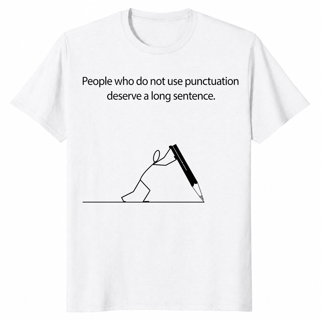 Grammar Pun shirt in white