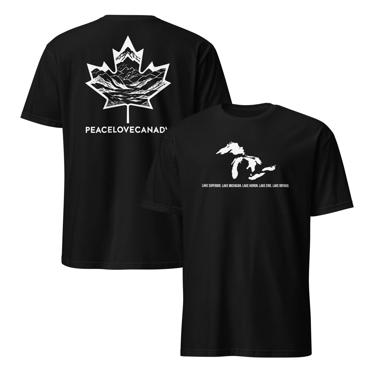 Great Lakes map shirt in black