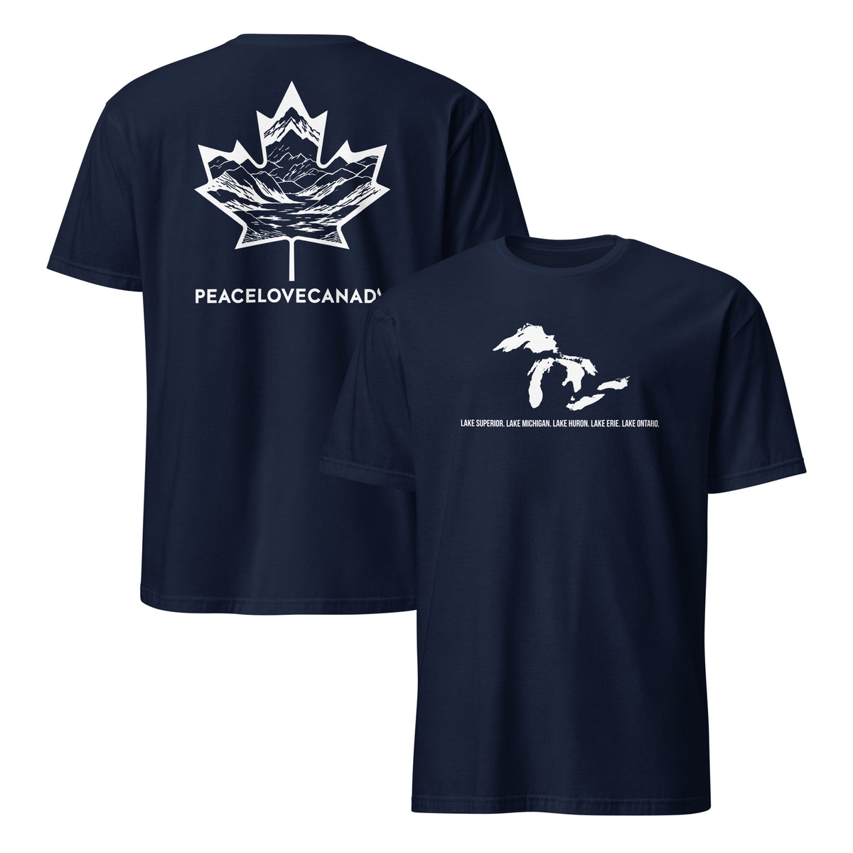 Great Lakes map shirt in navy