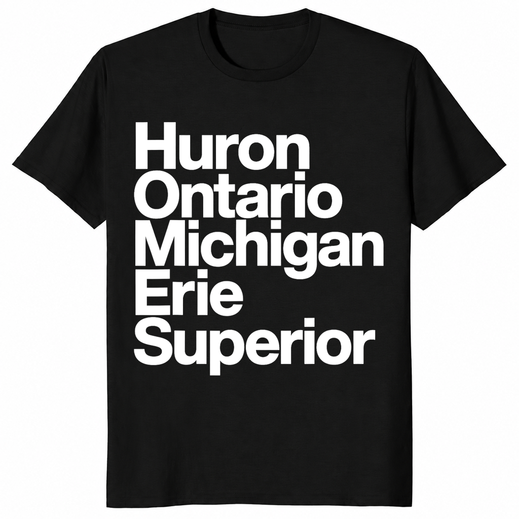 Great Lakes typography shirt in black